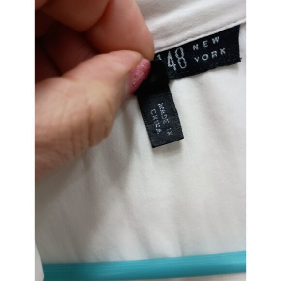 Lafayette 148 Womens Shirt Size 12 White Long Sleeve Minimalist Capsule Carrier - Picture 5 of 10